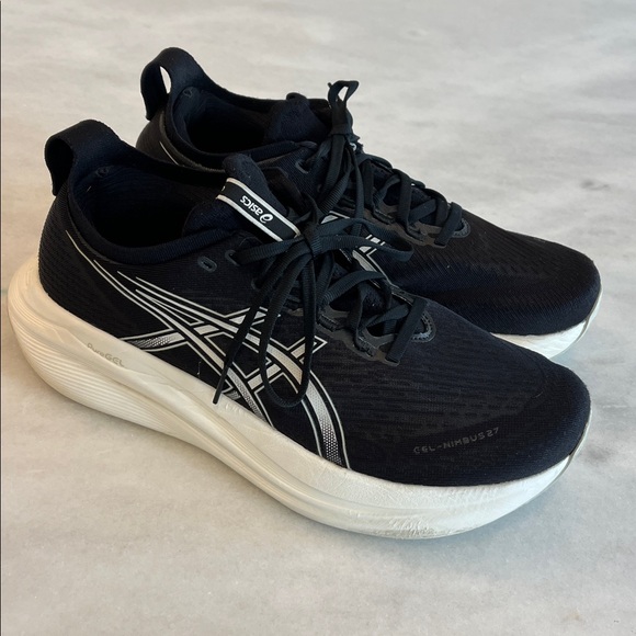 Asics Gel Nimbus 27 1011B958 Black White Running Shoes Men's 11 - Picture 3 of 10